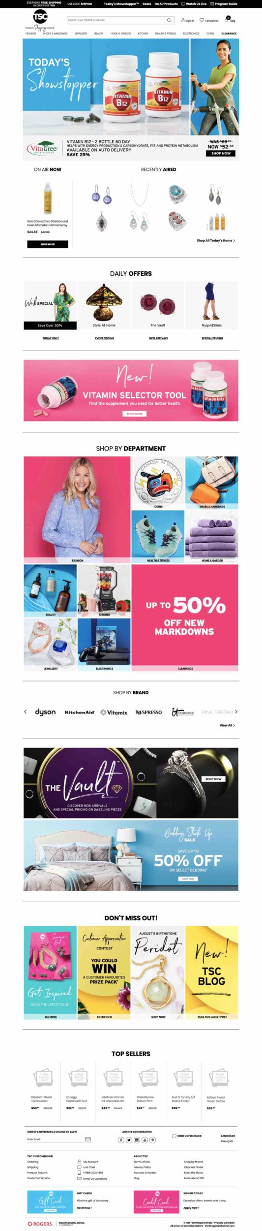 TSC redesigned website with old hero banner zone