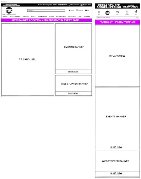 Hero Zone redesign wireframes TSc.ca